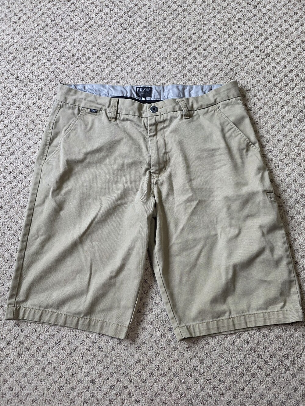Fox Men's Khaki Flat-Front Chino Shorts